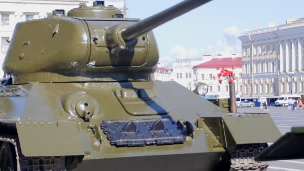 Tanque T-34 de Times of World War II — Vídeo de stock