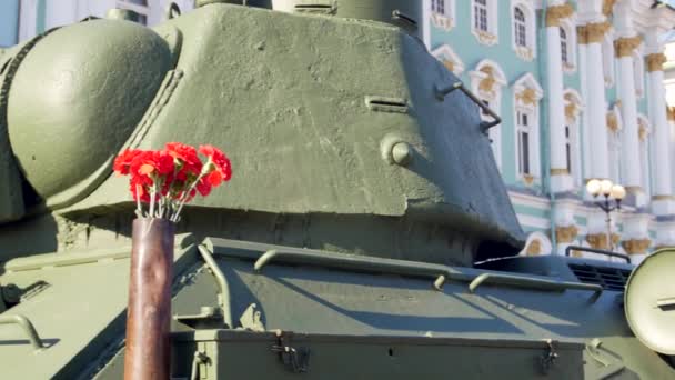Tank t-34 gånger av världen kriger II — Stockvideo