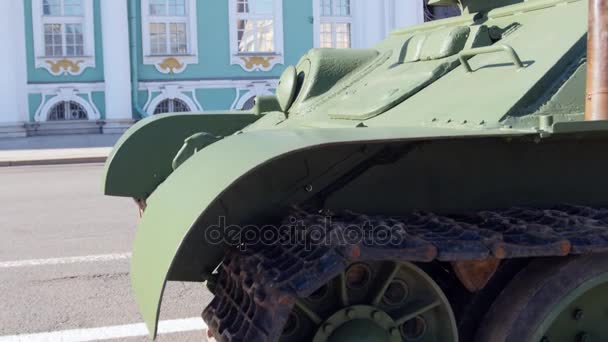 Tanque T-34 de Tempos da Segunda Guerra Mundial — Vídeo de Stock