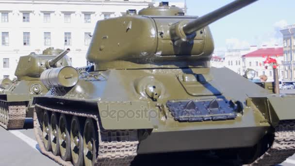 Czołg t-34 razy of World War II — Wideo stockowe