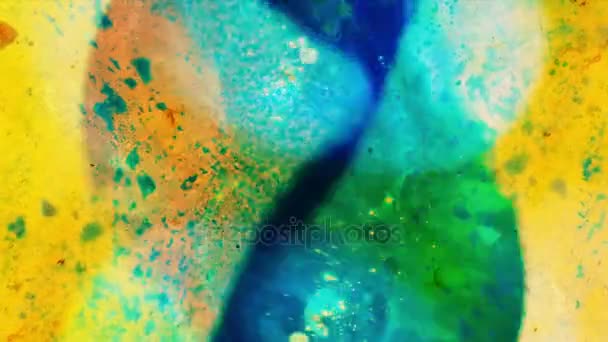 Kalejdoskop Färger Abstrakta Mönster Bläck Vatten Mikroskopisk — Stockvideo