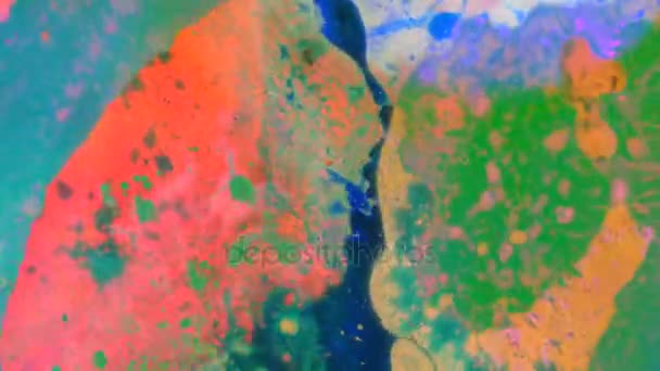 Caleidoscopio Colores Patrones Abstractos Tinta Agua Vista Microscópica — Vídeos de Stock