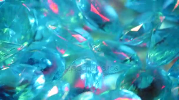 Aquamarine Drahé Kameny Pomalý Pohyb — Stock video