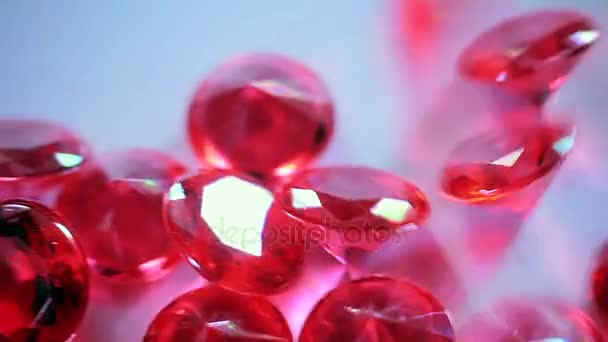 Rubies Precious Stones Slow Motion — Stock Video