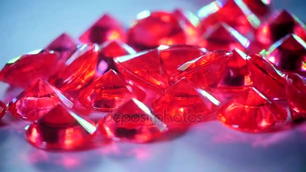 Rubies Precious Stones Slow Motion — Stock Video