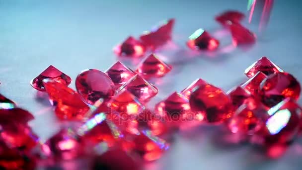 红宝石 珍贵的宝石 慢动作 — 图库视频影像