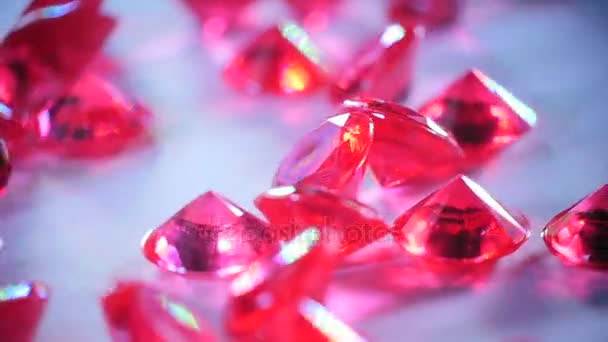 Rubies Precious Stones Slow Motion — Stock Video