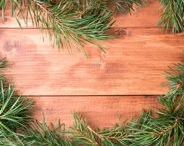 复古框架与圣诞节有杉树枝是铭文的地方 — 图库照片