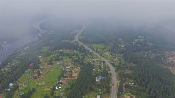 Вид на село з висоти — стокове відео