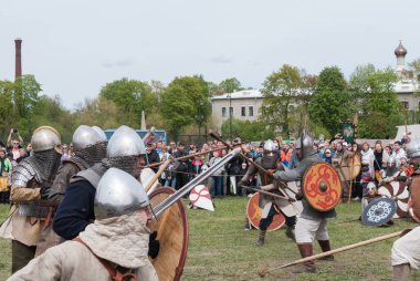St. Petersburg, Rusya - 27 Mayıs 2017: Viking savaş Rusya'nın St. Petersburg kentinde tarihi inşası