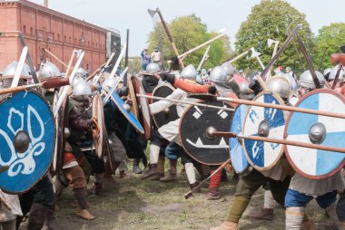 St. Petersburg, Rusya - 27 Mayıs 2017: Viking savaş Rusya'nın St. Petersburg kentinde tarihi inşası