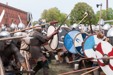 St. Petersburg, Rusya - 27 Mayıs 2017: Viking savaş Rusya'nın St. Petersburg kentinde tarihi inşası