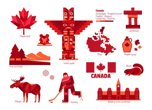 Kanada-Zeichen und -Symbol, informationsgrafische Elemente. — Stockvektor