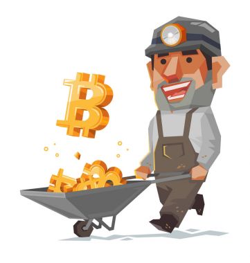 Madenci ve bitcoin maden, Cryptocurrency işareti ve sembol, Honey'e