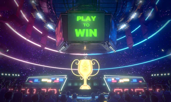  E-spor arenası, 3 boyutlu resimleme.