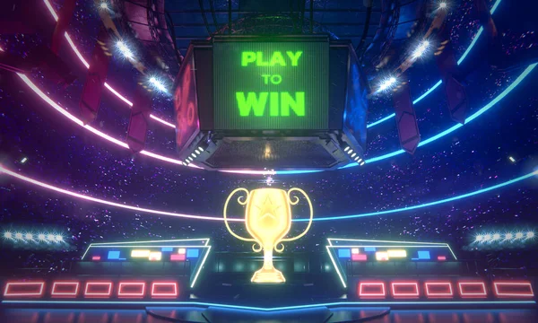  E-spor arenası, 3 boyutlu resimleme.