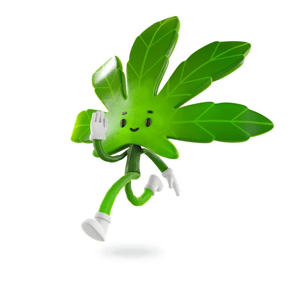 Cannabis Jongen Uitgevoerd Witte Achtergrond Karakter Ontwerp Weergave Illustratie — Stockfoto