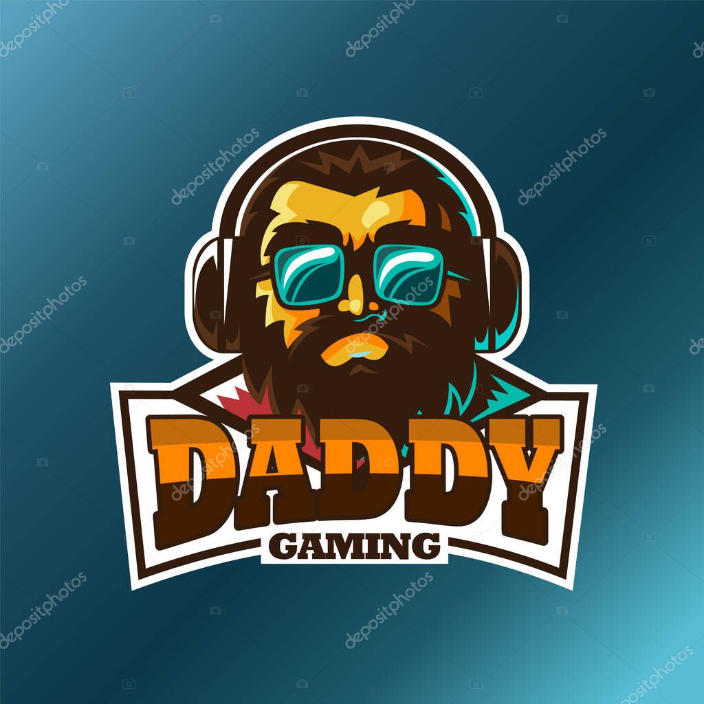 Daddy gaming, E sport vector logo