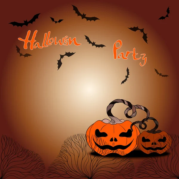 Decoratieve compositie over het thema van Halloween. Uitnodigingskaarten, leaflets, flyers. — Stockvector