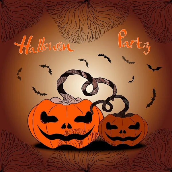 Decoratieve compositie over het thema van Halloween. Uitnodigingskaarten, leaflets, flyers. — Stockvector