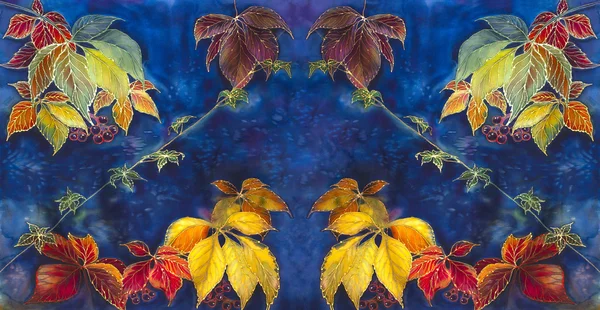 콜라주-포도 잎. 배경 화면입니다. 가 주제에 그림. — 스톡 사진