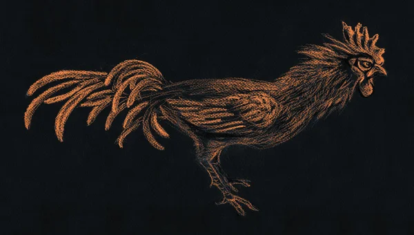 Rooster - pastel drawing, poster, wallpaper. — Stock Photo, Image