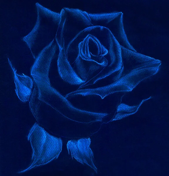 Rose - pastel drawing. Use printed materials, signs, items, websites, maps, posters, postcards, packaging. — Stock Photo, Image