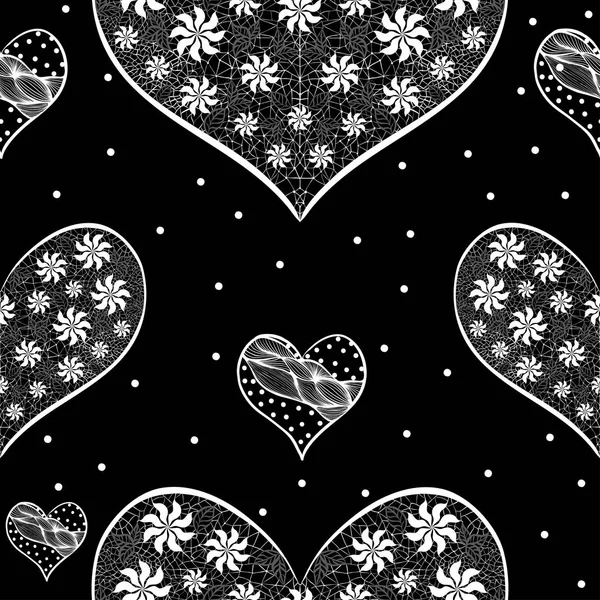 Patrón sin costuras con corazones románticos. Día de San Valentín. Boda. Embalaje de regalo, impresión, textil, tarjeta linda de fondo . —  Fotos de Stock