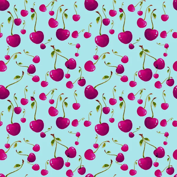 Cseresznye - varrat nélküli mintát, háttér kép. — Stock Fotó