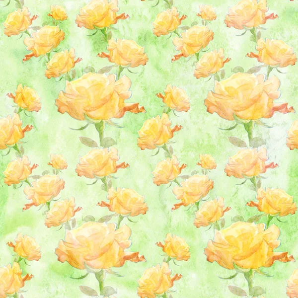 Collage av blommor ros i akvarell. — Stockfoto