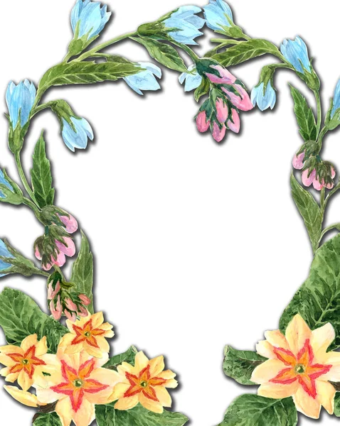 Lente bloemen-Decoratief frame. — Stockfoto