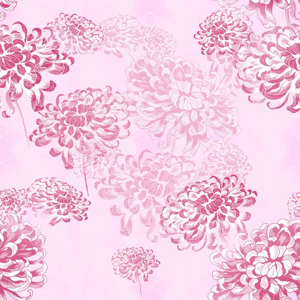 Chrysanthemen blühen. Tapete. nahtloses Muster. — Stockfoto