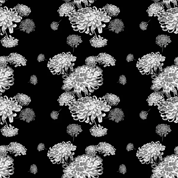 Květiny chryzantémy. Tapety. Vzor bezešvé. — Stock fotografie