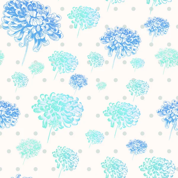 Chrysanthemums  flowers. Wallpaper. Seamless pattern. — Stock Photo, Image