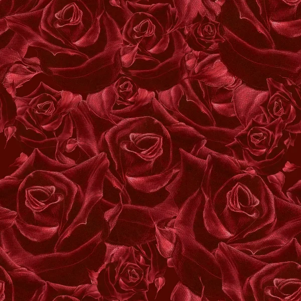 Colagem de flores rosas. Papel de parede sem costura . — Fotografia de Stock