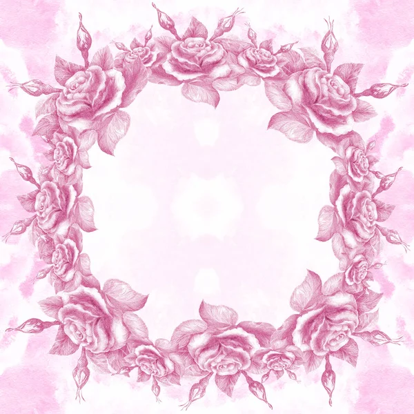 Rosas. Fondo de pantalla abstracto con motivos florales. Patrón sin costuras. Fondos de pantalla . —  Fotos de Stock