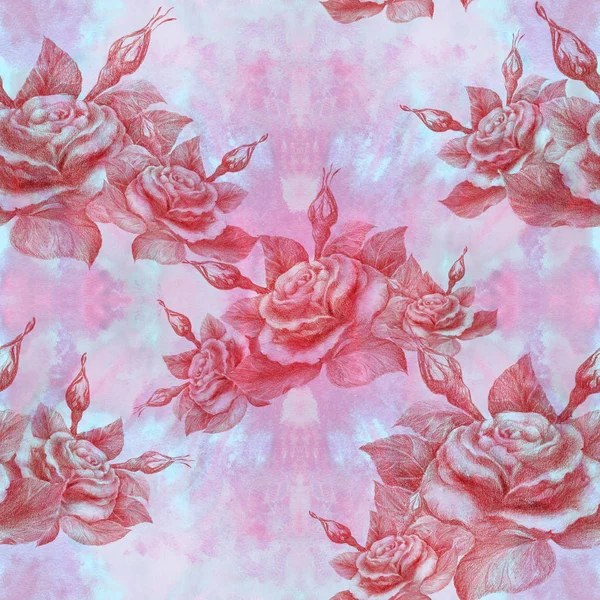 Róże. Streszczenie Tapety z motywami kwiatowymi. Jednolity wzór. Tapeta. — Zdjęcie stockowe