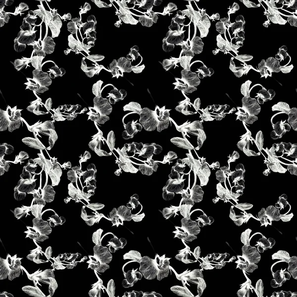 Mák - květy a poupata. Abstraktní tapety s květinovými motivy. Vzor bezešvé. — Stock fotografie