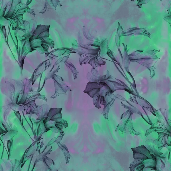Gladiolus. Absztrakt háttérkép virág motívumokkal. Varrat nélküli mintát. Háttérkép. — Stock Fotó