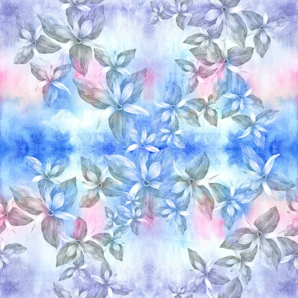 Fondo de pantalla abstracto con motivos florales. Patrón sin costura . — Foto de Stock