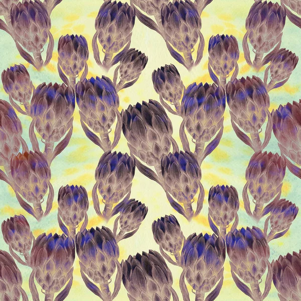프로 테우 스 꽃입니다. 꽃 모티프로 추상적인 배경 화면입니다. 원활한 패턴. — 스톡 사진