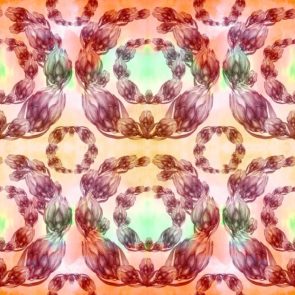 Proteus-Blüten. abstrakte Tapete mit floralen Motiven. nahtloses Muster. Tapete. — Stockfoto