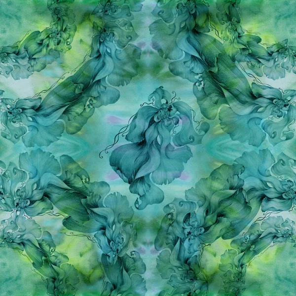 Kwiatów. Streszczenie Tapety z motywami kwiatowymi. Jednolity wzór. Tapeta. — Zdjęcie stockowe