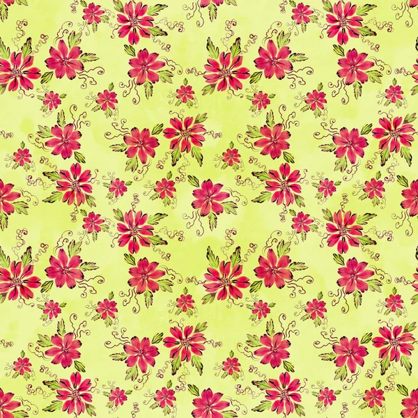 꽃입니다. 꽃 모티프로 추상적인 배경 화면입니다. 완벽 한 패턴입니다. 벽지. — 스톡 사진
