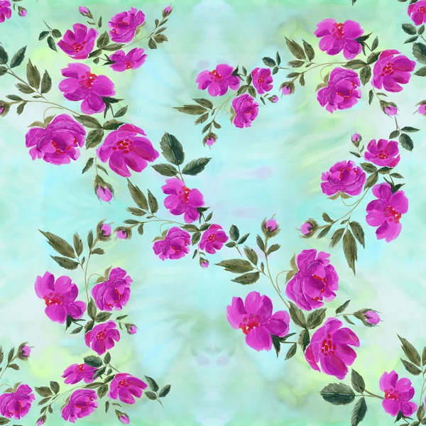 Flowers. Abstract wallpaper with floral motifs.  Seamless pattern. Wallpaper. — Stock Photo, Image