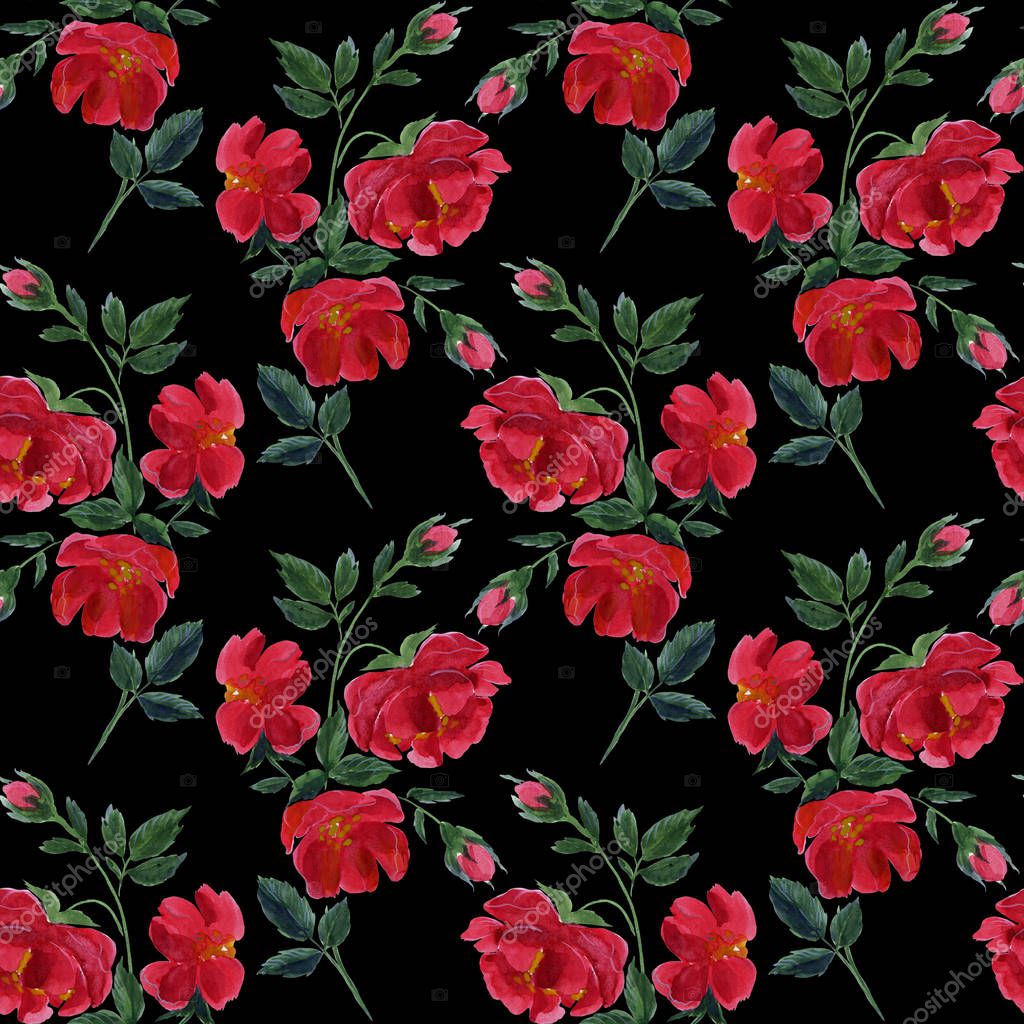 Flowers. Abstract wallpaper with floral motifs. Seamless pattern