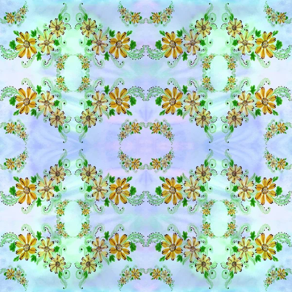 Blumen. abstrakte Tapete mit floralen Motiven. nahtloses Muster. Tapete. — Stockfoto