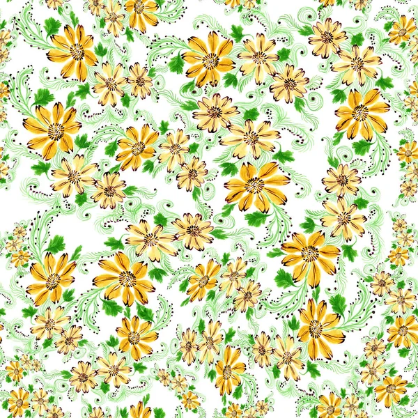 Bloemen. Abstracte wallpaper met bloemmotieven. Naadloze patroon. Behang. — Stockfoto