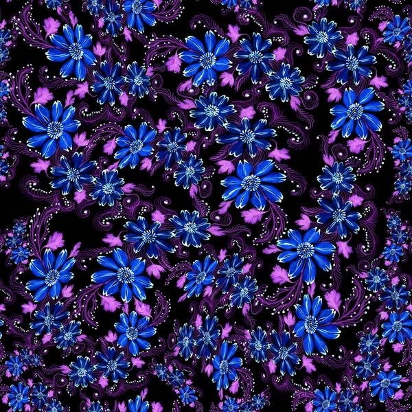 Λουλούδια. Αφηρημένη ταπετσαρία με φλοράλ μοτίβα. Χωρίς ραφή πρότυπο. Ταπετσαρία. — Φωτογραφία Αρχείου