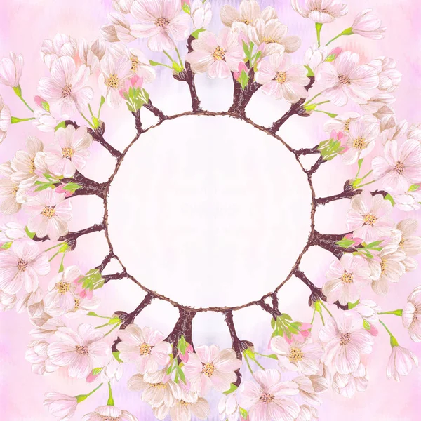 Flores de cerezo. Fondo de pantalla abstracto con motivos florales. Fondos de pantalla . — Foto de Stock